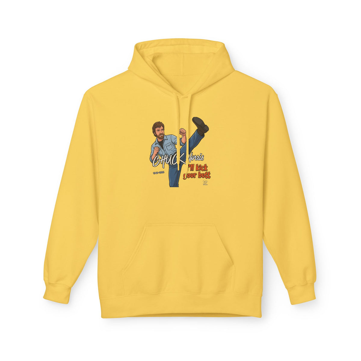 Chuck Norris Kick Hoodie | Retro Martial Arts Illustration by GT Artland