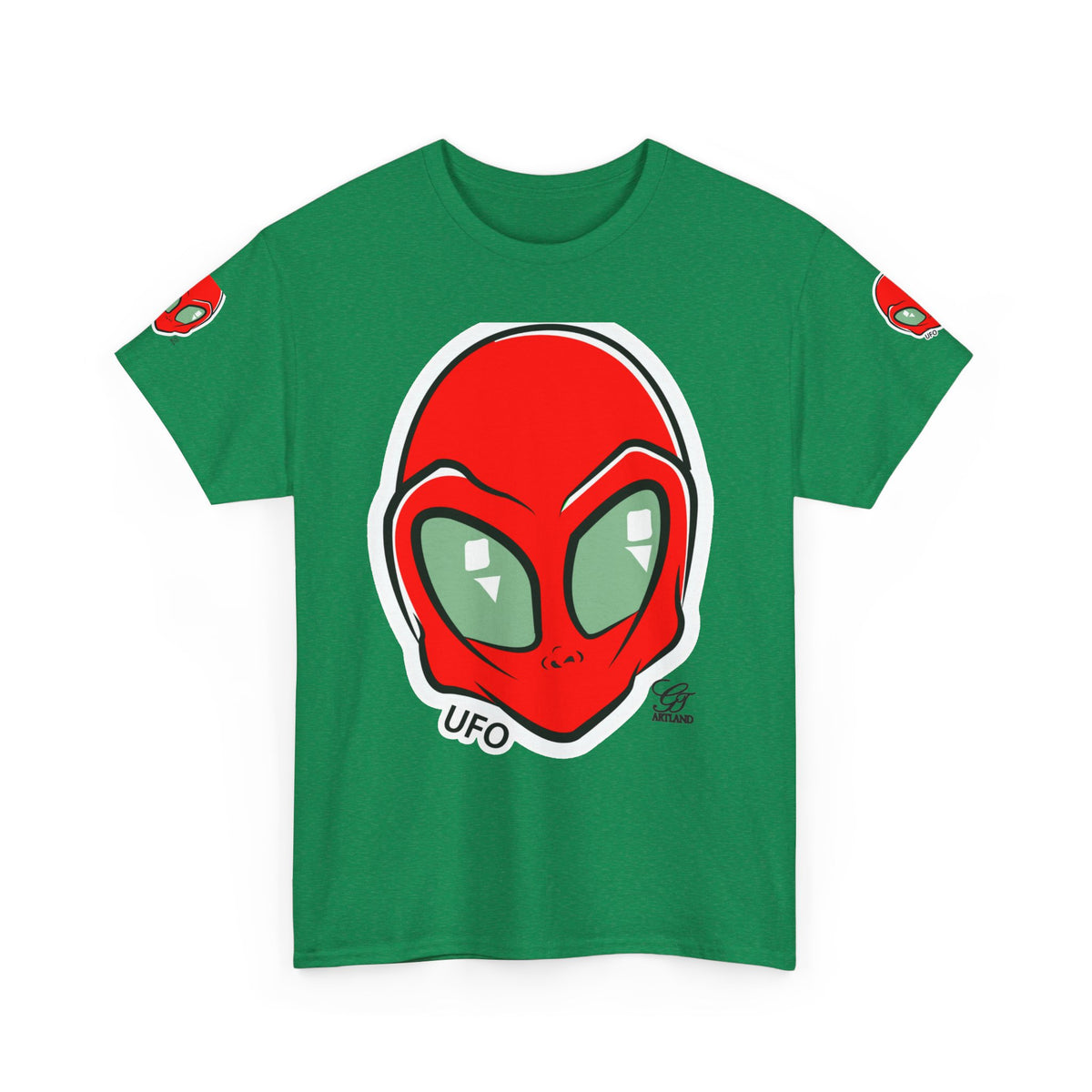 Red Alien Head UFO Tee | Retro Space Graphic T-Shirt