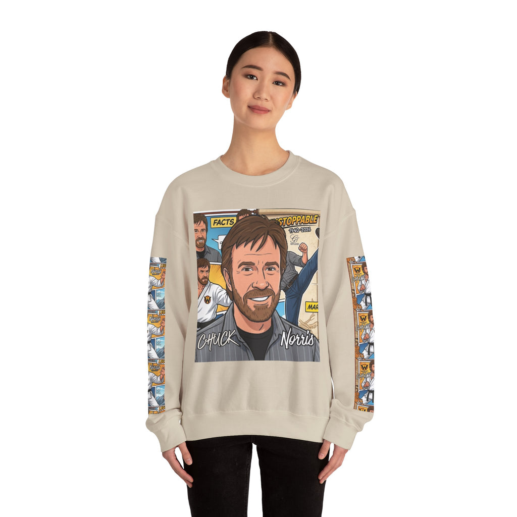 Chuck Norris Toon Urban Retro Martial Arts Legend Crewneck Sweatshirt