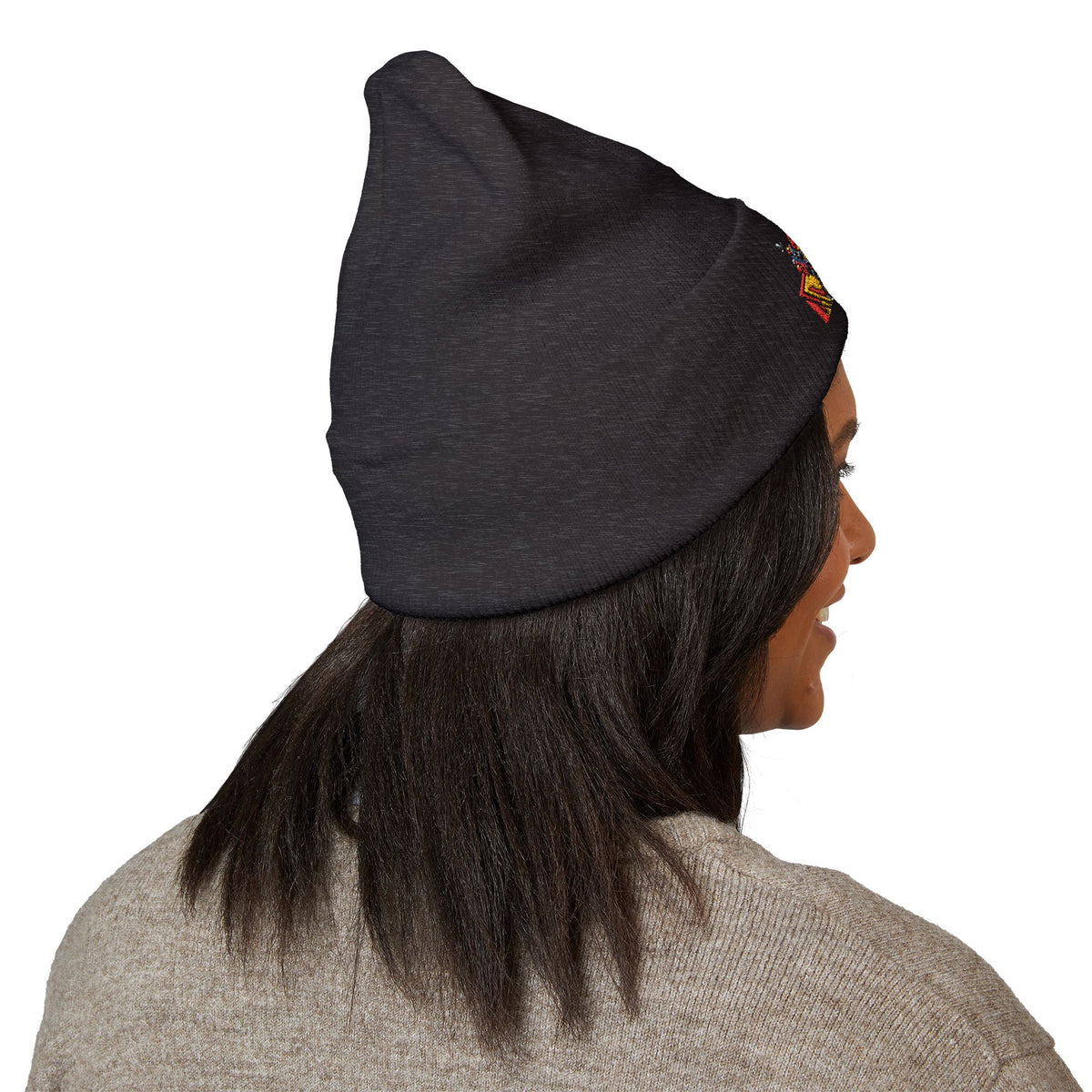Retro Comic Duck Embroidered Cuffed Beanie