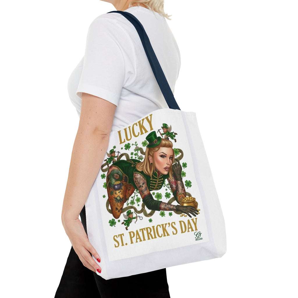 "Lucky" St Patrick's Day Tattoo Hot Sexy Vixen Designer Tote Bag by GT Artland