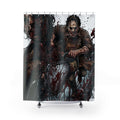 Leatherface Chainsaw Horror Shower Curtain | Bloody Slasher Bathroom Decor by GT Artland