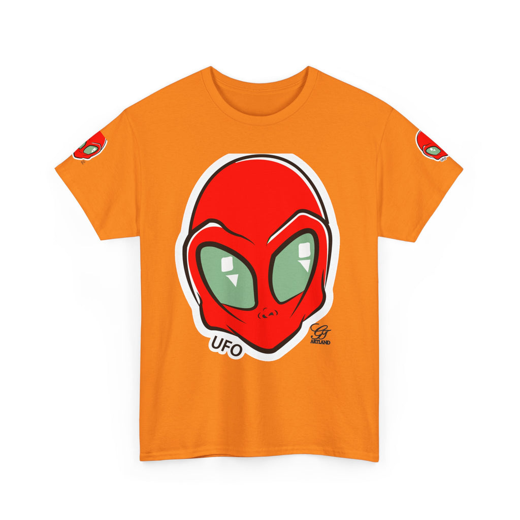 Red Alien Head UFO Tee | Retro Space Graphic T-Shirt