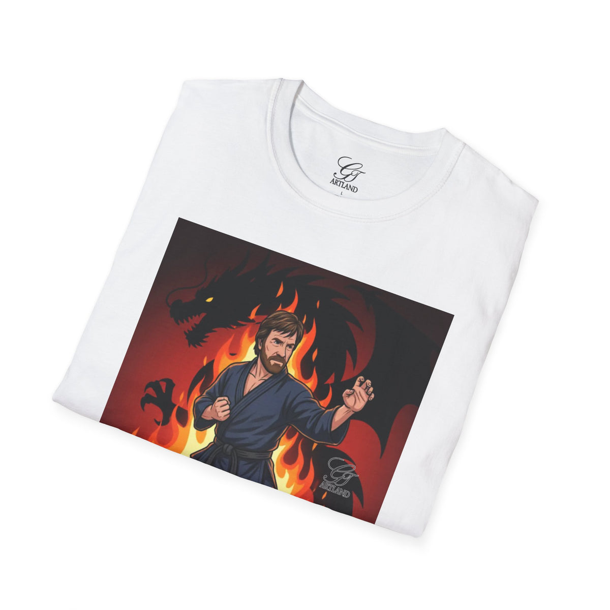 Karate Demon Chuck Norris Karate Fighter T-Shirt | Martial Arts Flame Illustration by GT Artland
