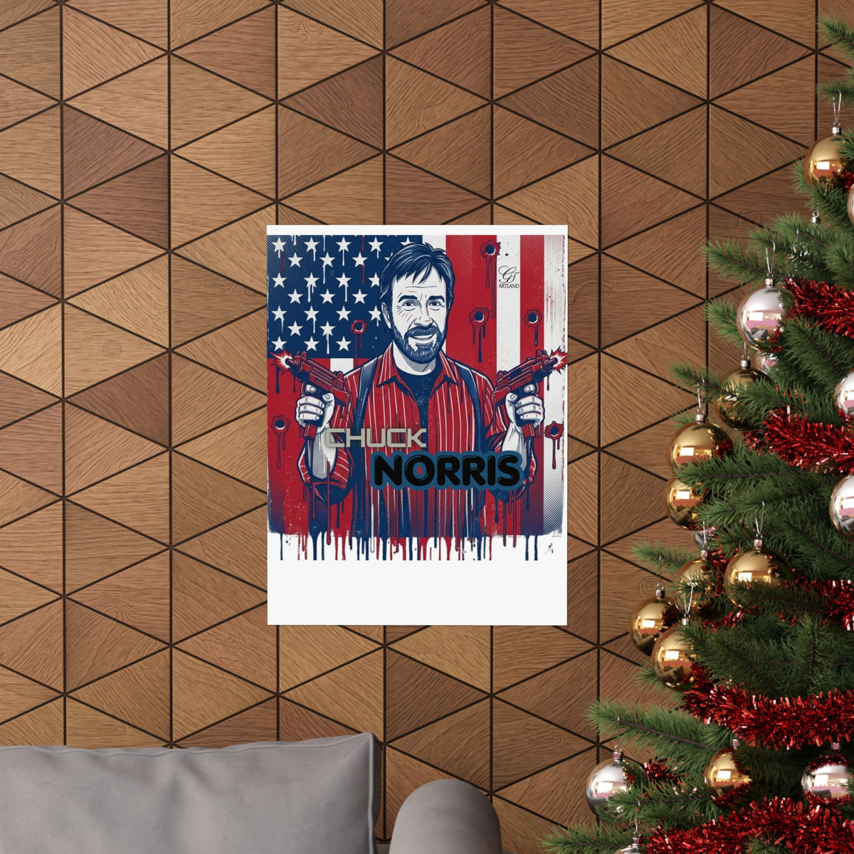 Patriotic Action Hero Poster Matte Vertical Poster by GT Artland