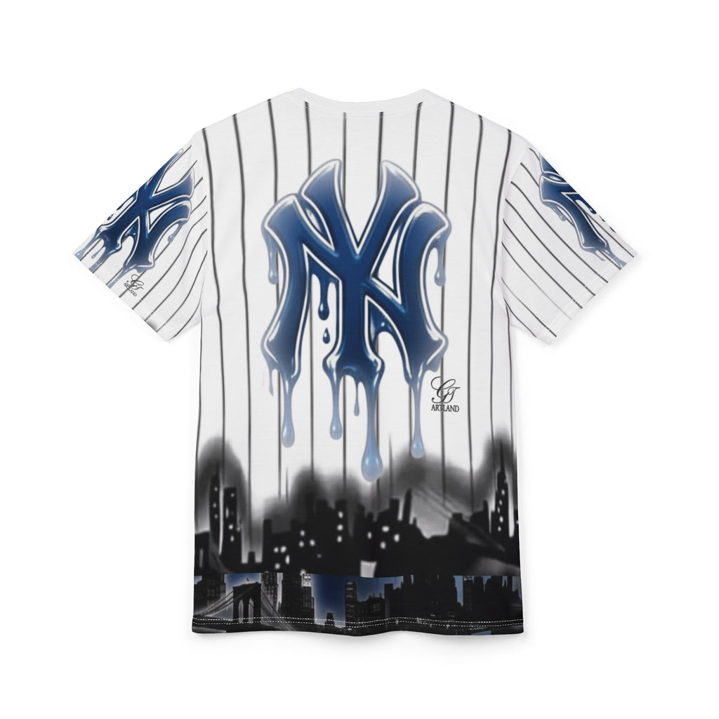 Dripping NY City Skyline Sports fan yank Designer Tee | All-Over Print by GT Artland