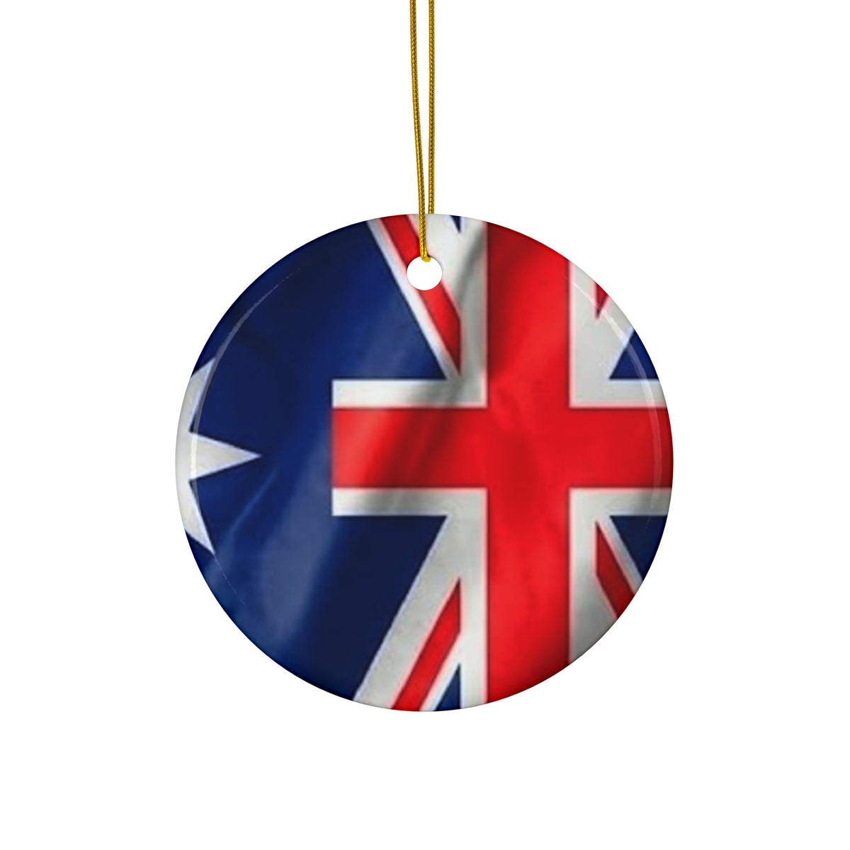 Australian Flag Ceramic Ornament – Round Holiday Decoration (4 Shapes) by GT Artland