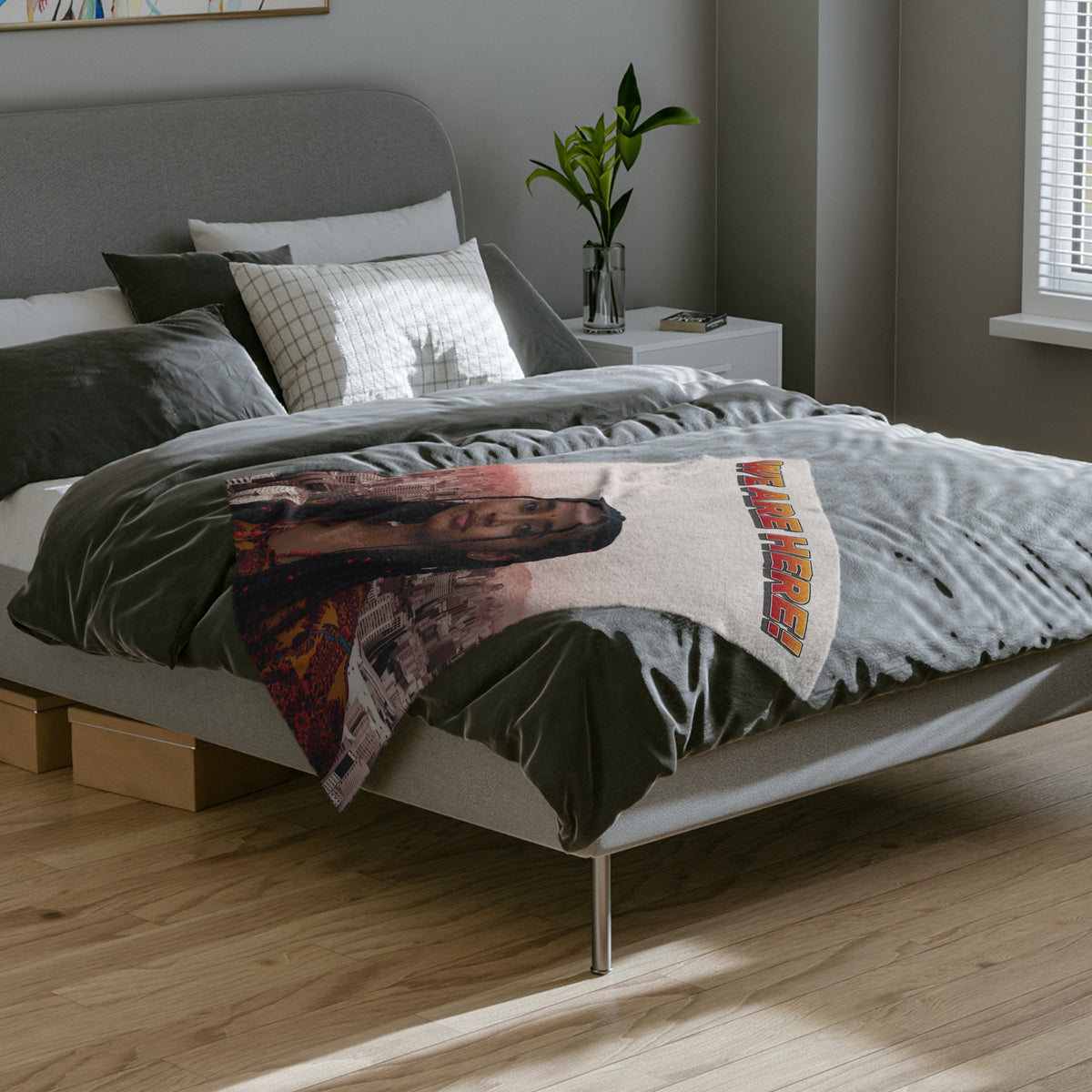 We Are Here! Velveteen Lady Blanket -Throw