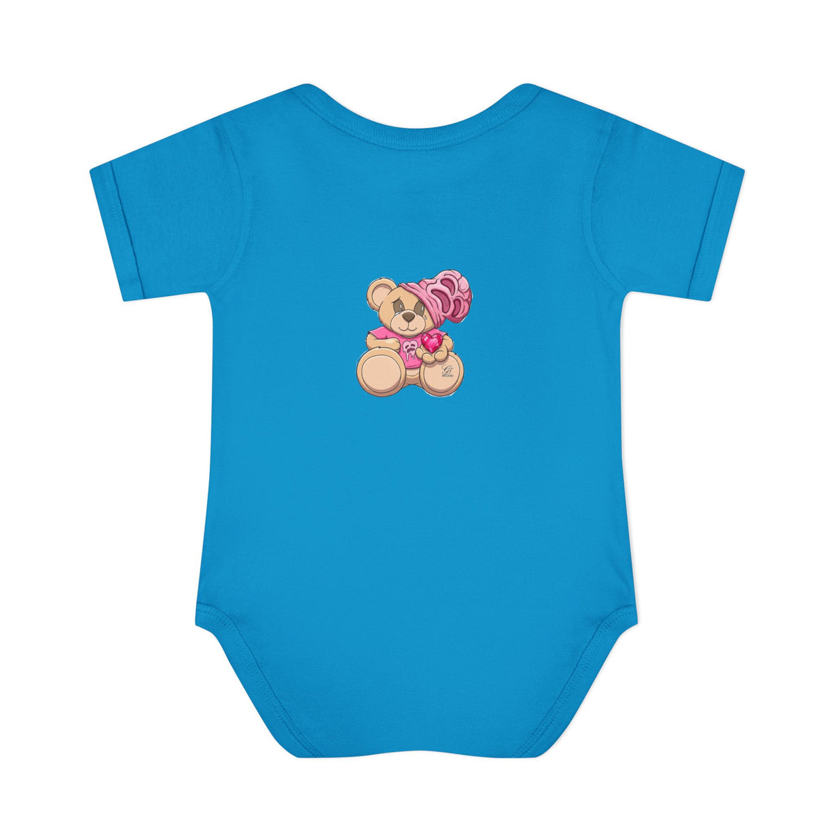 Pink Heart Teddy Bear Infant Bodysuit by GT Artland