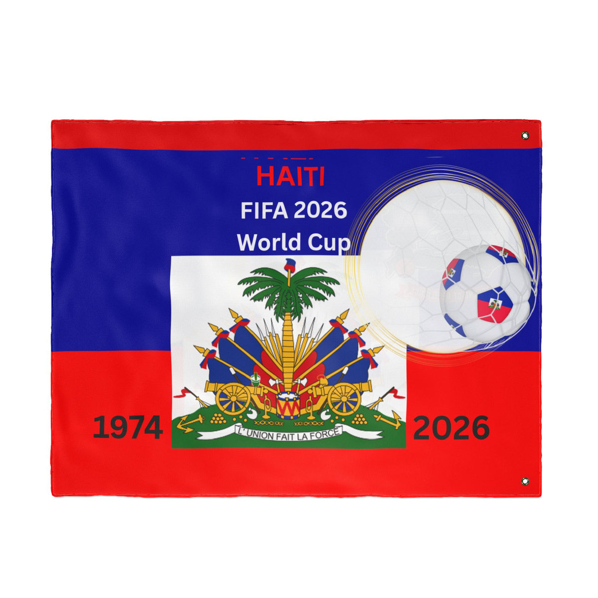 2026 World Cup Haitian Double Sided Football Flag | Soccer Flag