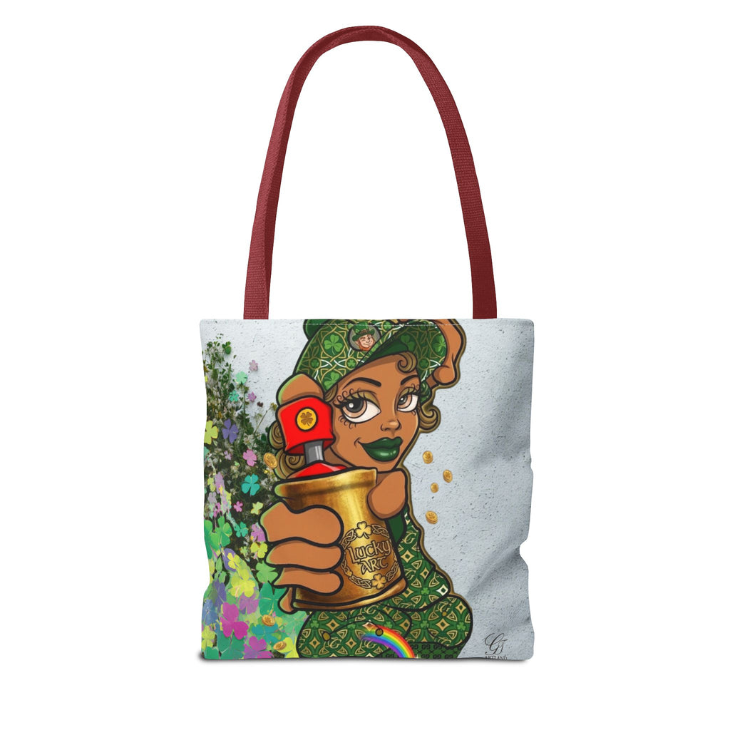 "Lucky Art" Spray Can Ebony Couple (Boy/Girl) St Patrick Theme Designer Tote Bag by GT Artland