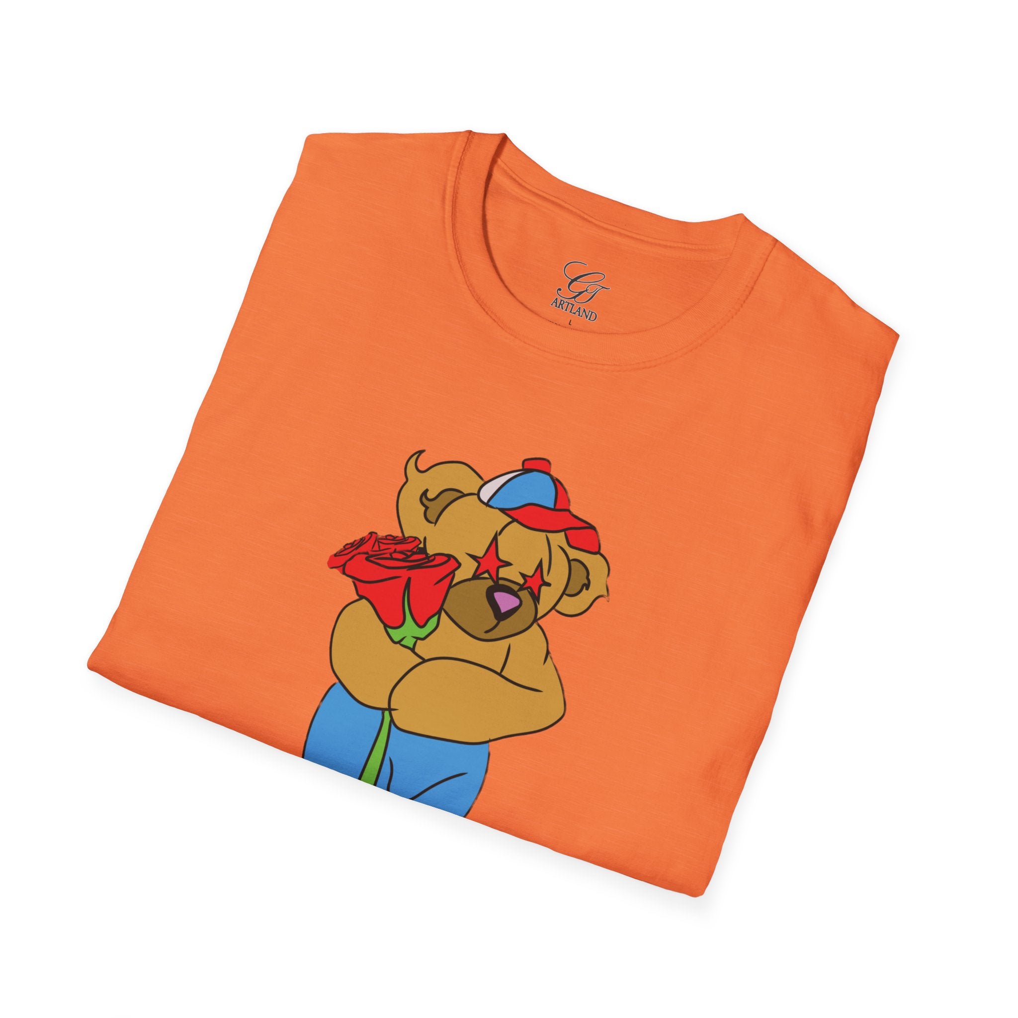 Cartoon Bear with Swag Graphic T-Shirt - Tee
