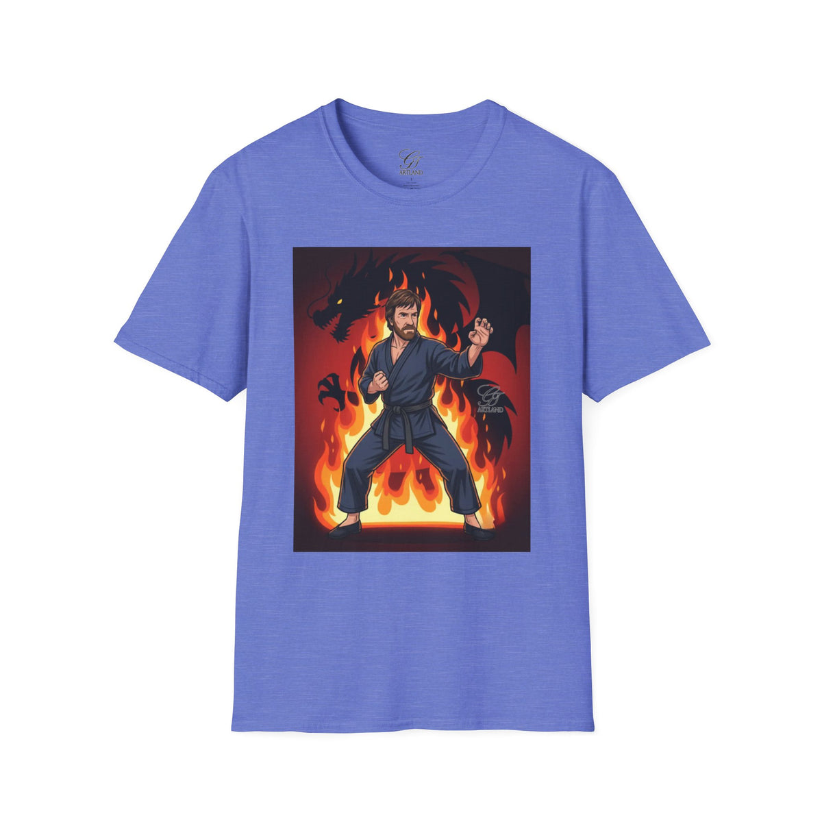Karate Demon Chuck Norris Karate Fighter T-Shirt | Martial Arts Flame Illustration by GT Artland