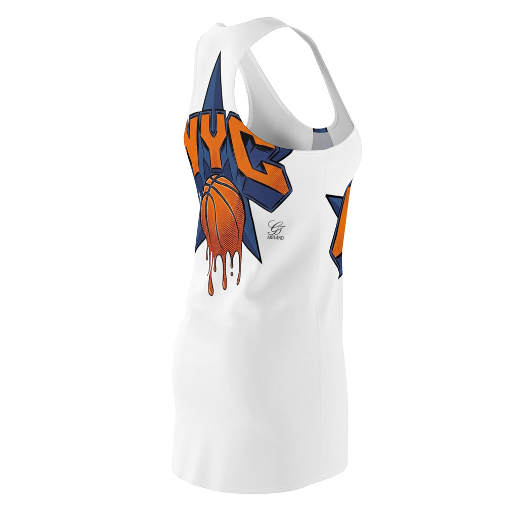 NYC Dripping Basketball Racerback Dress | Streetwear Sports Graphic by GT Artland