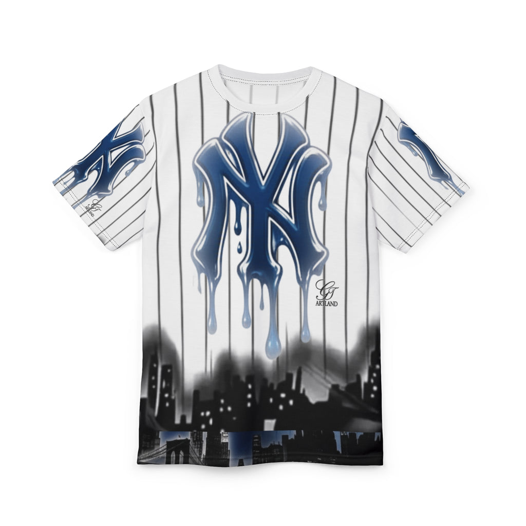 Dripping NY City Skyline Sports fan yank Designer Tee | All-Over Print by GT Artland