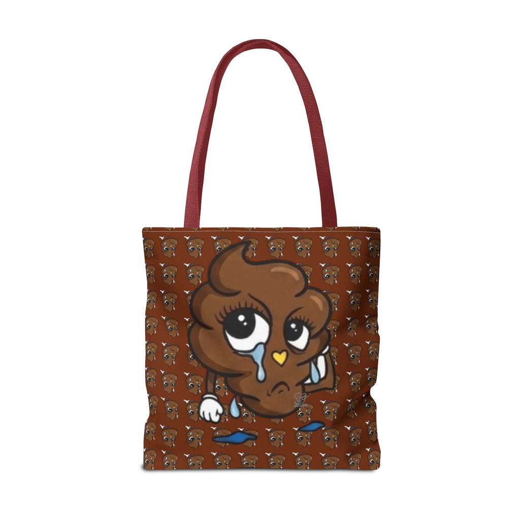 Glizzee Cute Poop Character Tote Bag | All Over Print Cartoon Pattern by GT Artland