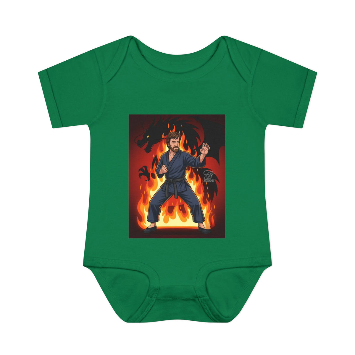 Flame Ninja Infant Bodysuit | Dragon Fire Martial Arts Baby Onesie