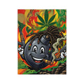 Rasta Grenade Character Velveteen Microfiber Blanket | Cannabis Leaf, Dreadlocks by GT Artland