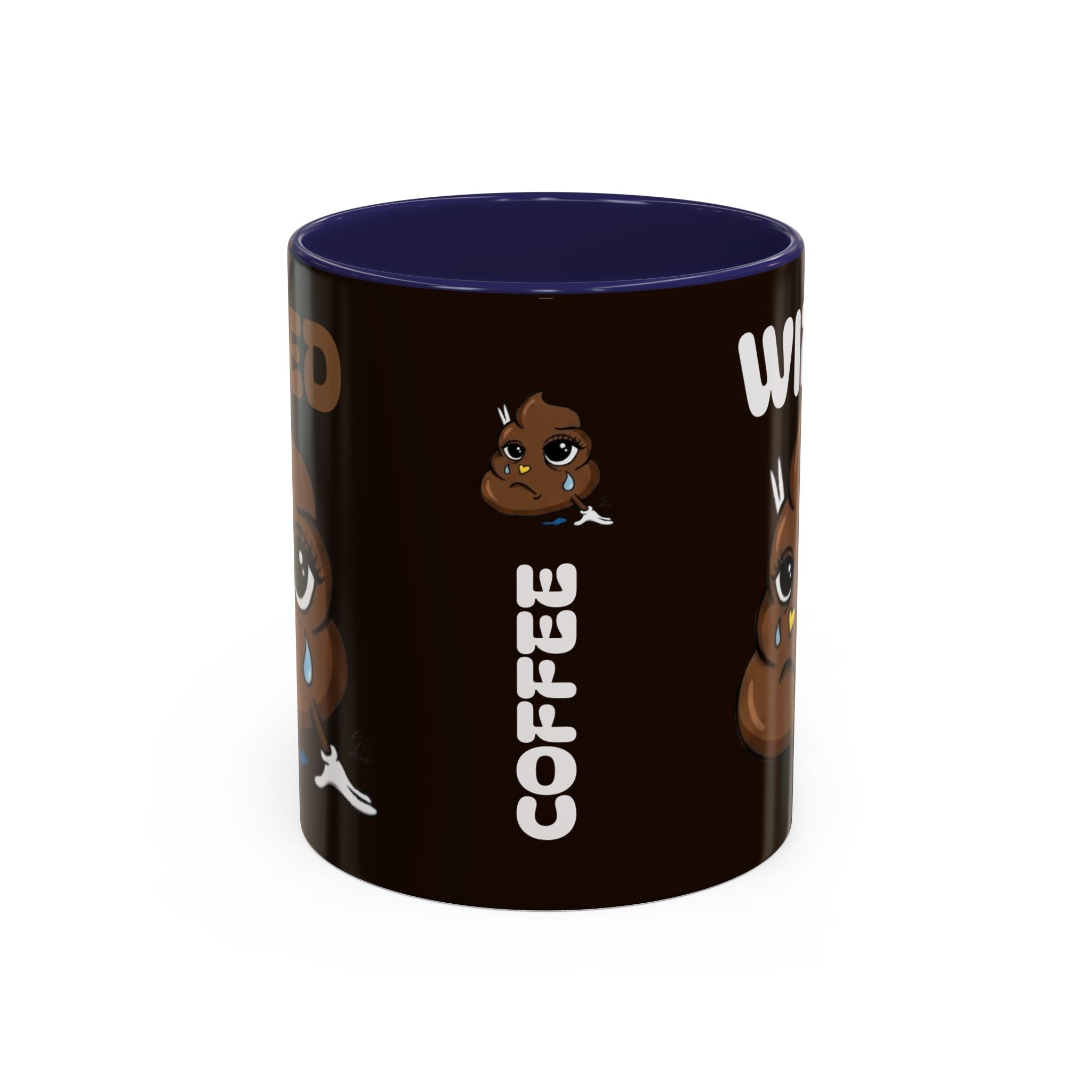 Coffee Mug - "Wired" Cute Poop Emoticon Design (11/15 oz) by GT Artland