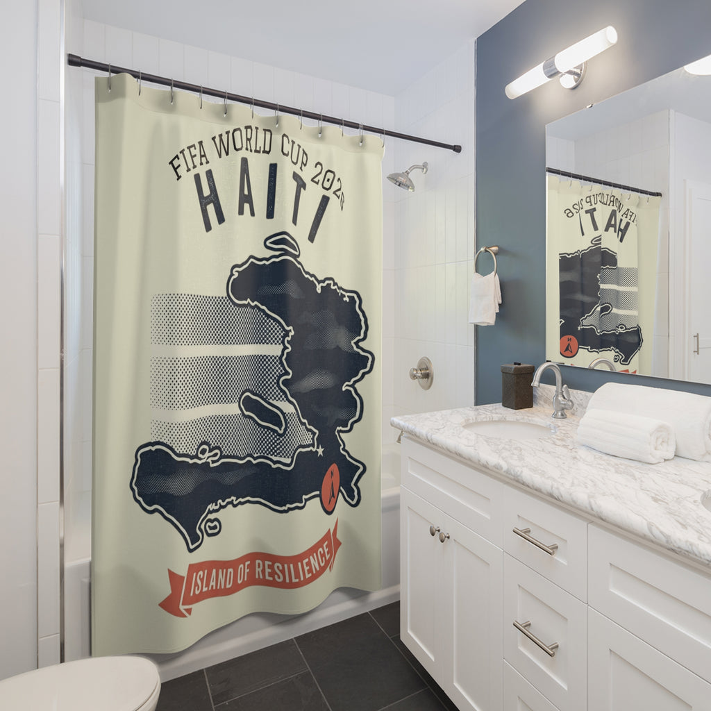 Map of Haiti, World Cup 2026 Shower Curtain | Island of Resilience