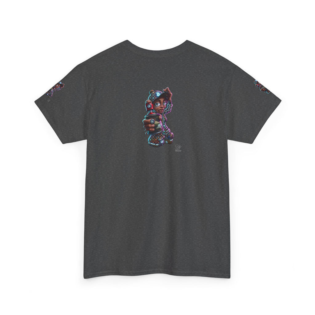 Ebony Futuristic Urban Spray Can Kid Gamer Tee - Cute Streetwear Graphic T-Shirt by GT Artland