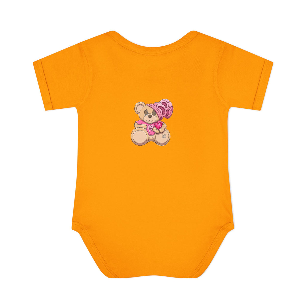Pink Heart Teddy Bear Infant Bodysuit by GT Artland
