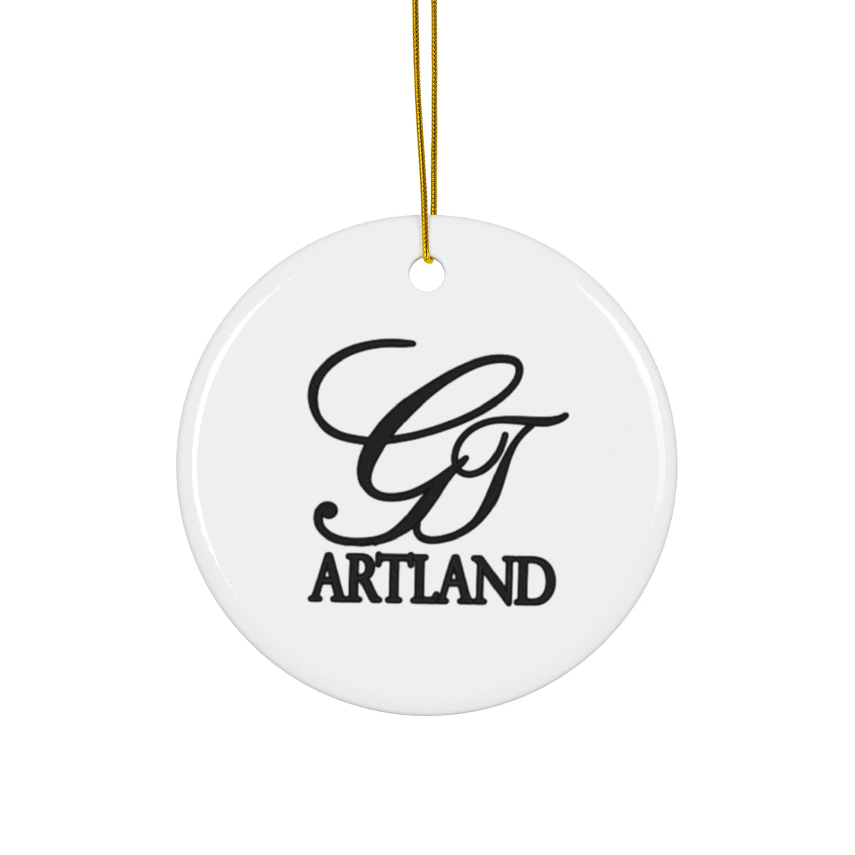 GT Artland Logo Monogram Ceramic Ornament — Personalized Round Holiday Decoration by GT Artland
