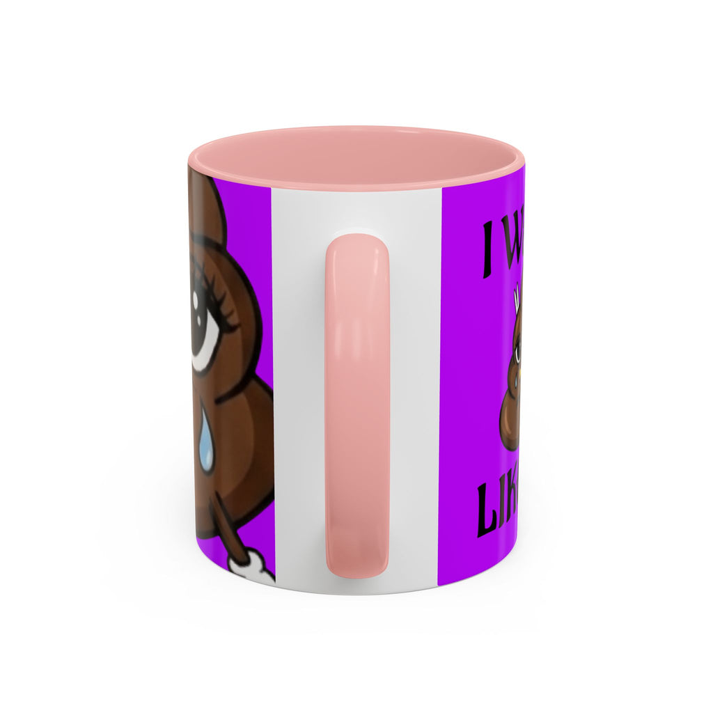Sad Poop Emoji Accent Coffee Mug (11/15oz) — Funny Cute Kawaii Tearful Poop Design by GT Artland