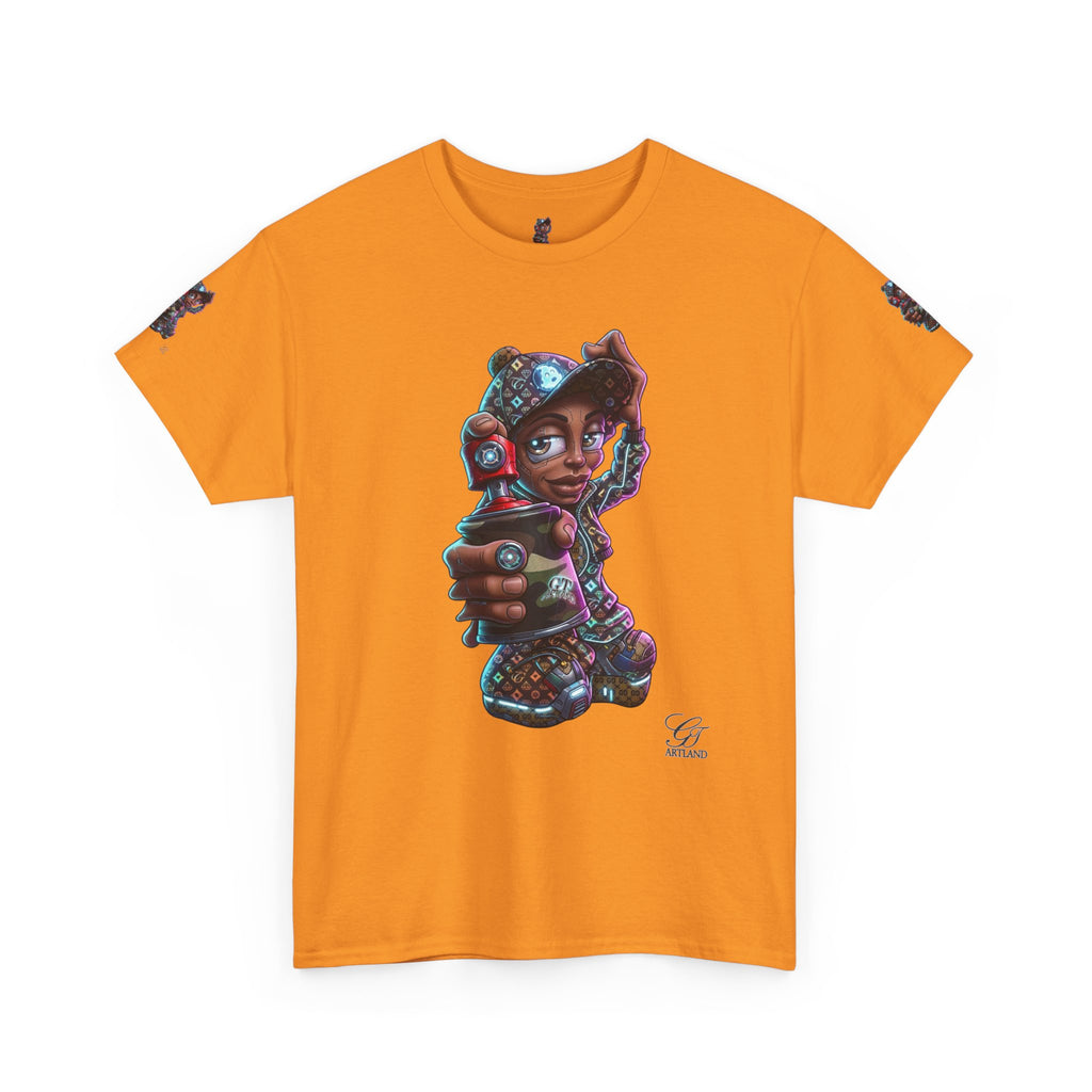 Ebony Futuristic Urban Spray Can Kid Gamer Tee - Cute Streetwear Graphic T-Shirt by GT Artland