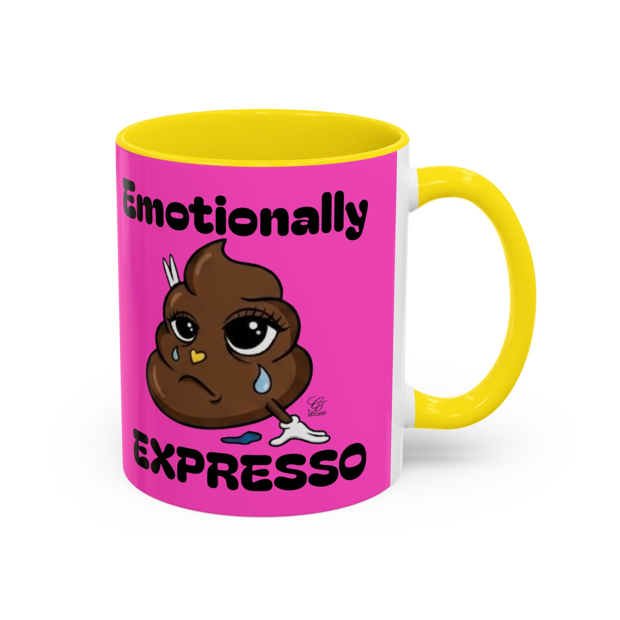 Emotionally Expresso Cute Crying Poop Emoji Designer Coffee Mug by GT Artland