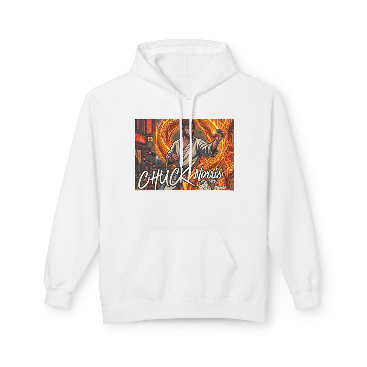 Chuck Norris Martial Arts Hoodie | Action Illustration, Retro Fight Scene by GT Artland
