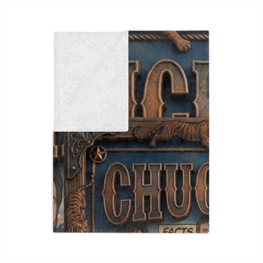 Western Chuck Norris Lawman Poster Blanket | Velveteen Microfiber Blanket by GT Artland