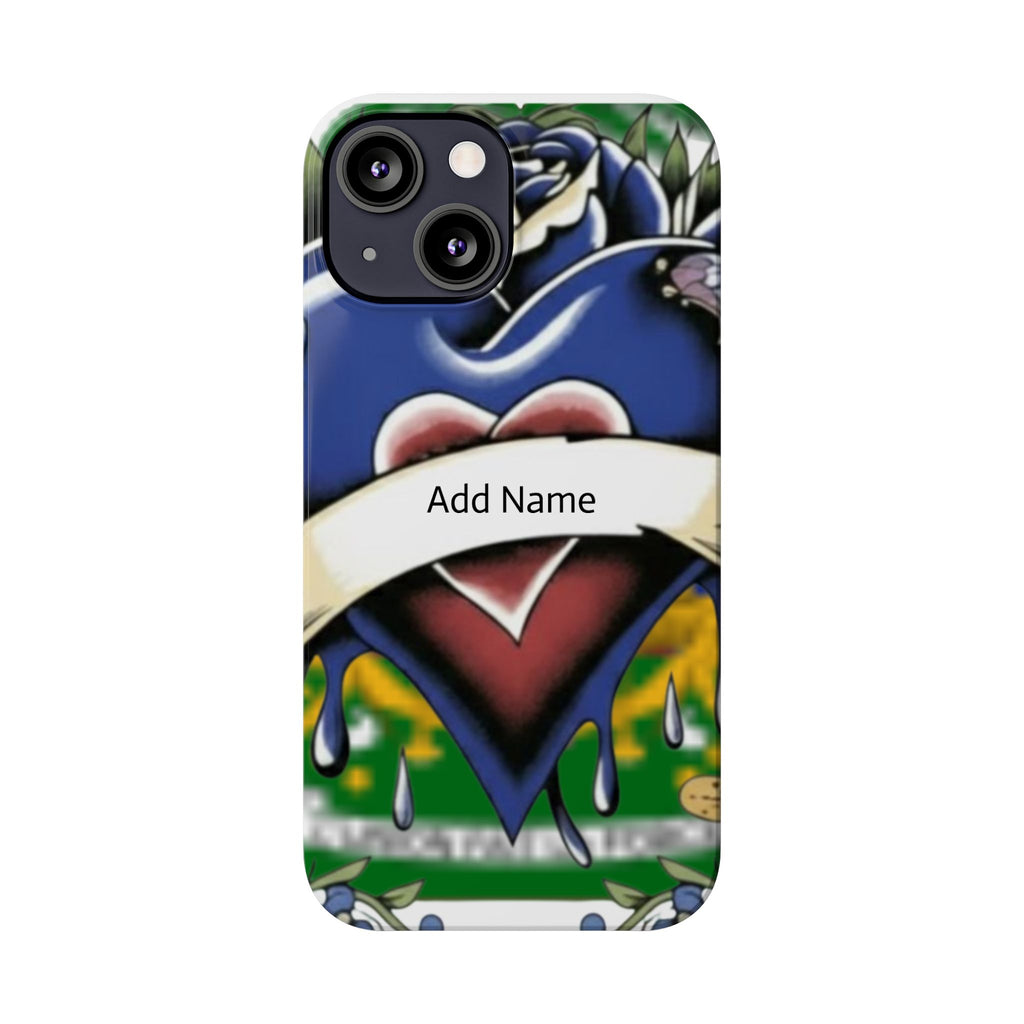 Blue Rose Garden Urban Styled Illustration Slim Phone Case |  by GT Artland
