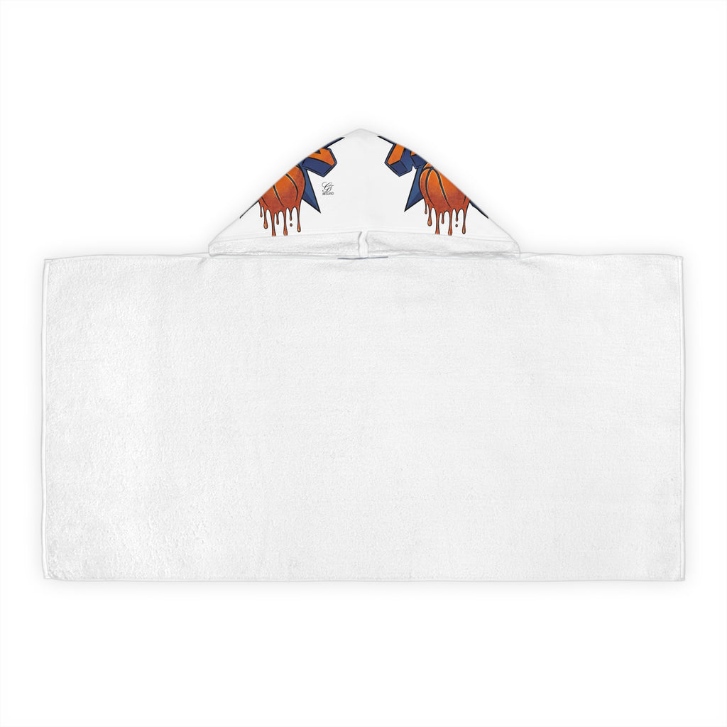 NYC Dripping Basketball Youth Hooded Towel | Kids Swim Beach Wrap by GT Artland