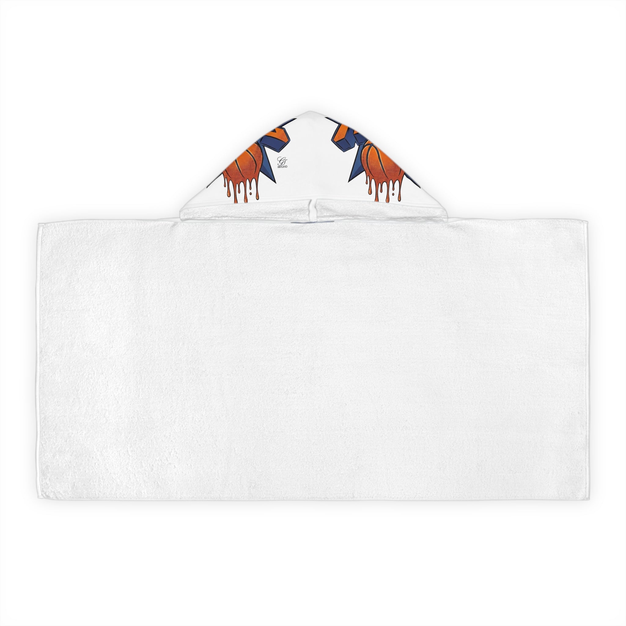 NYC Dripping Basketball Youth Hooded Towel | Kids Swim Beach Wrap by GT Artland