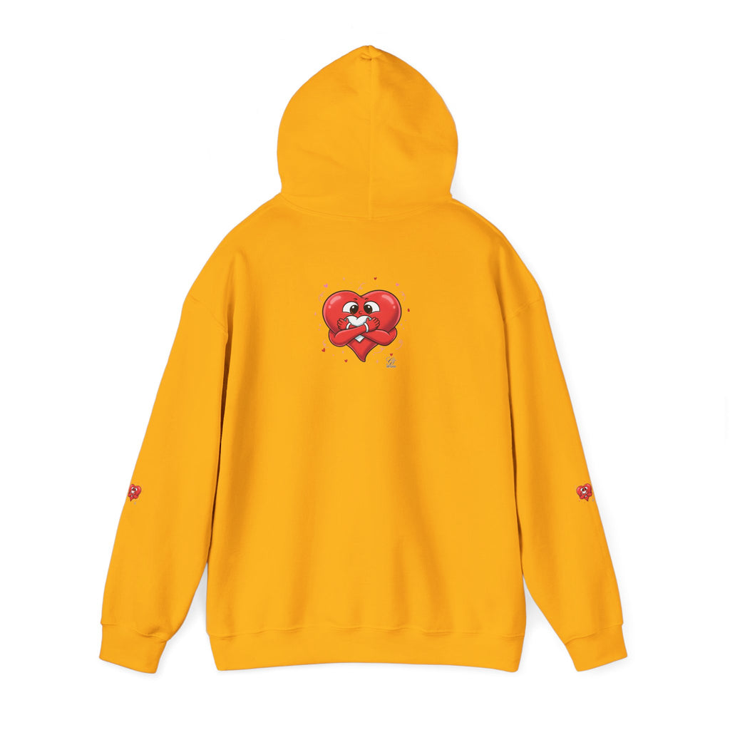 Graphic Heart Unisex Heavy Blend Hooded Sweatshirt | Red Heart Cartoon Sweatshirt