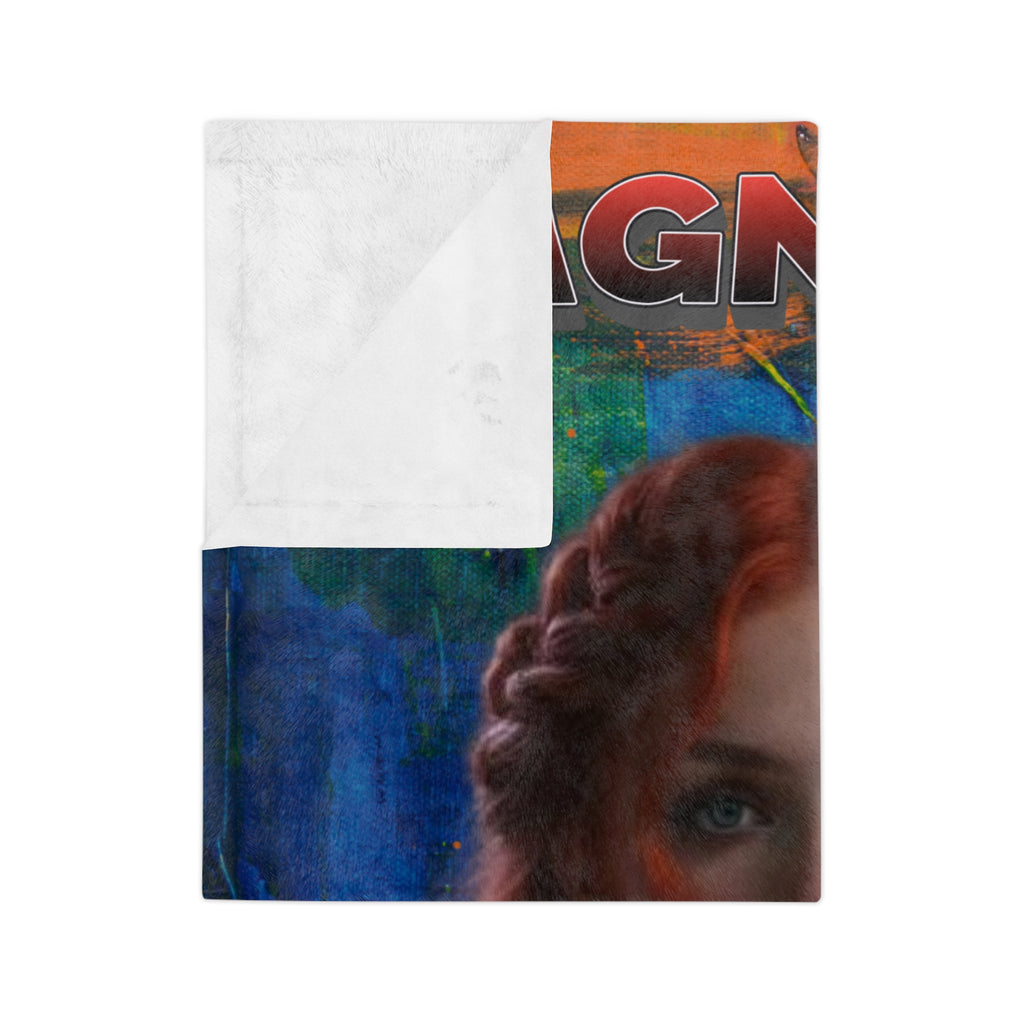 "Magnetic" Redheaded Lady Velveteen Microfiber Blanket | Throw