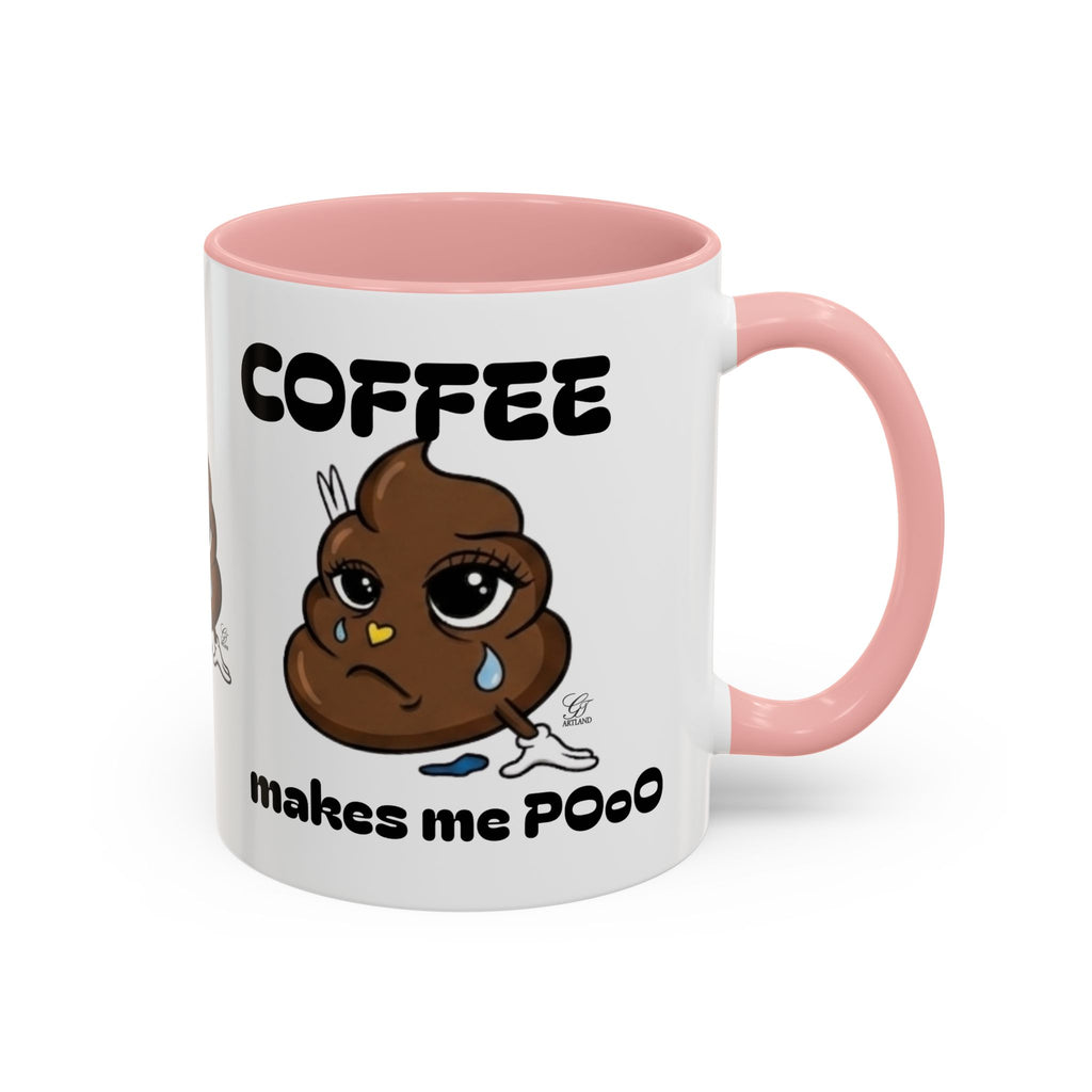 Coffee Mug — "Coffee Makes Me Pooo" Funny Novelty Accent Mug by GT Artland