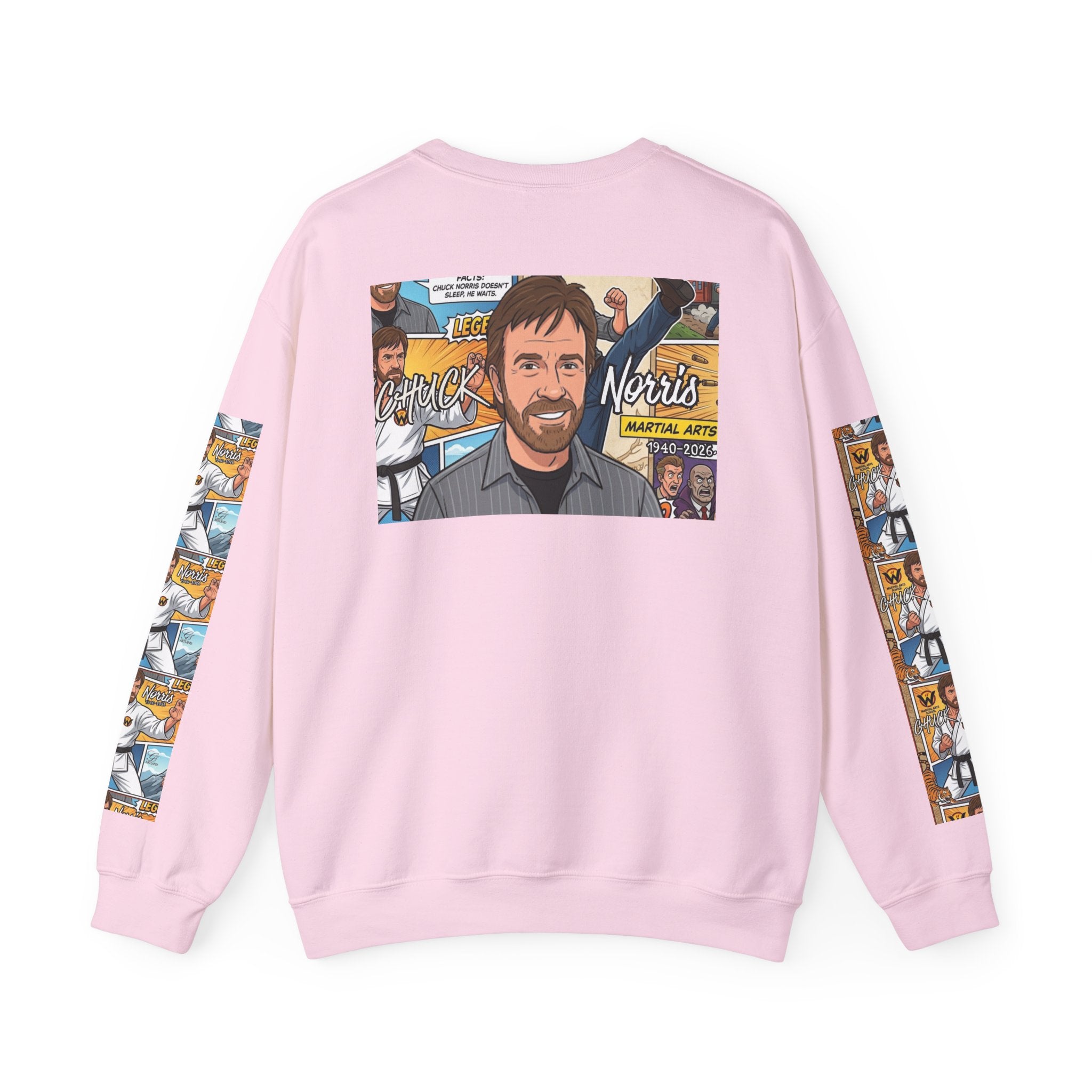 Chuck Norris Toon Urban Retro Martial Arts Legend Crewneck Sweatshirt