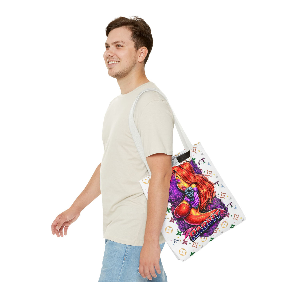 Rabbit Pin-Up Tote Bag – Retro Femme Fatale by GT Artland