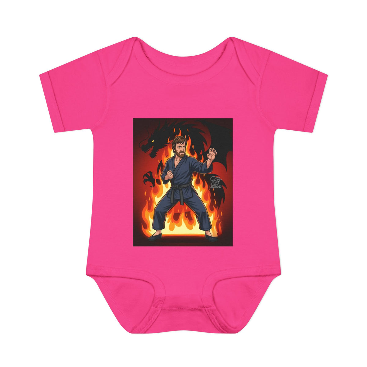 Flame Ninja Infant Bodysuit | Dragon Fire Martial Arts Baby Onesie