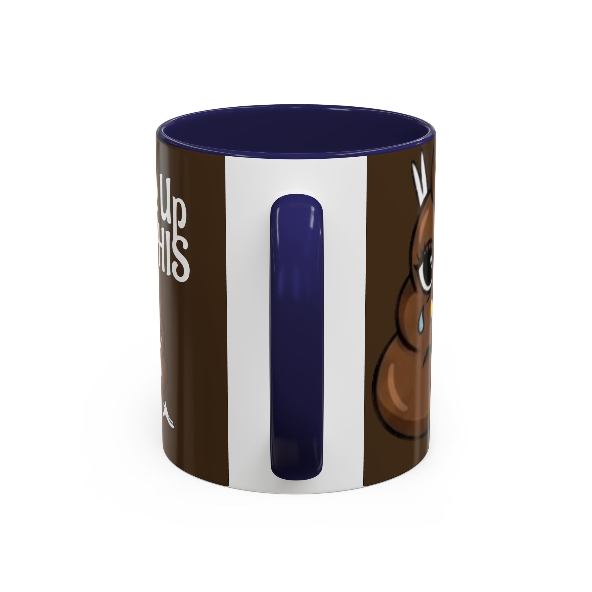 I Woke Up Like This Designer Collectors Coffee Mug — Funny Poop Emoji Accent Mug by GT Artland