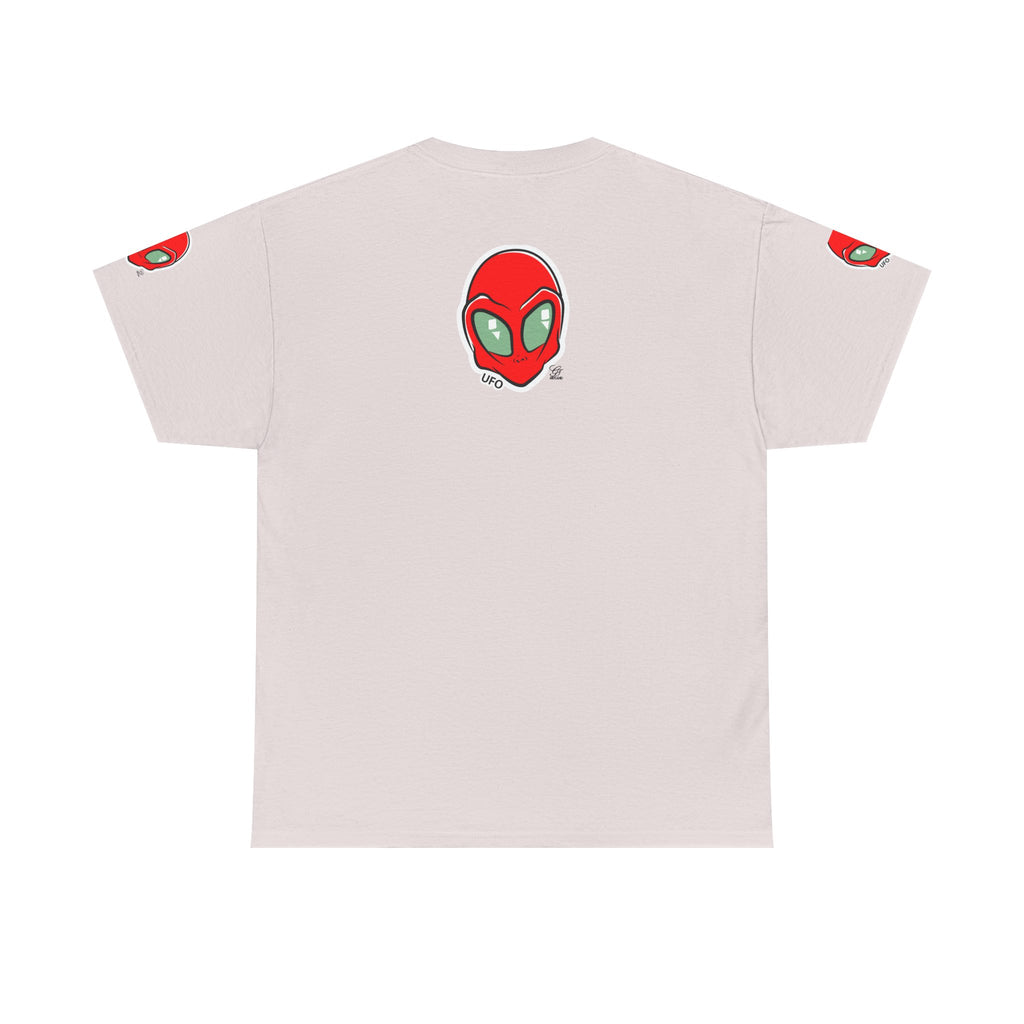 Red Alien Head UFO Tee | Retro Space Graphic T-Shirt