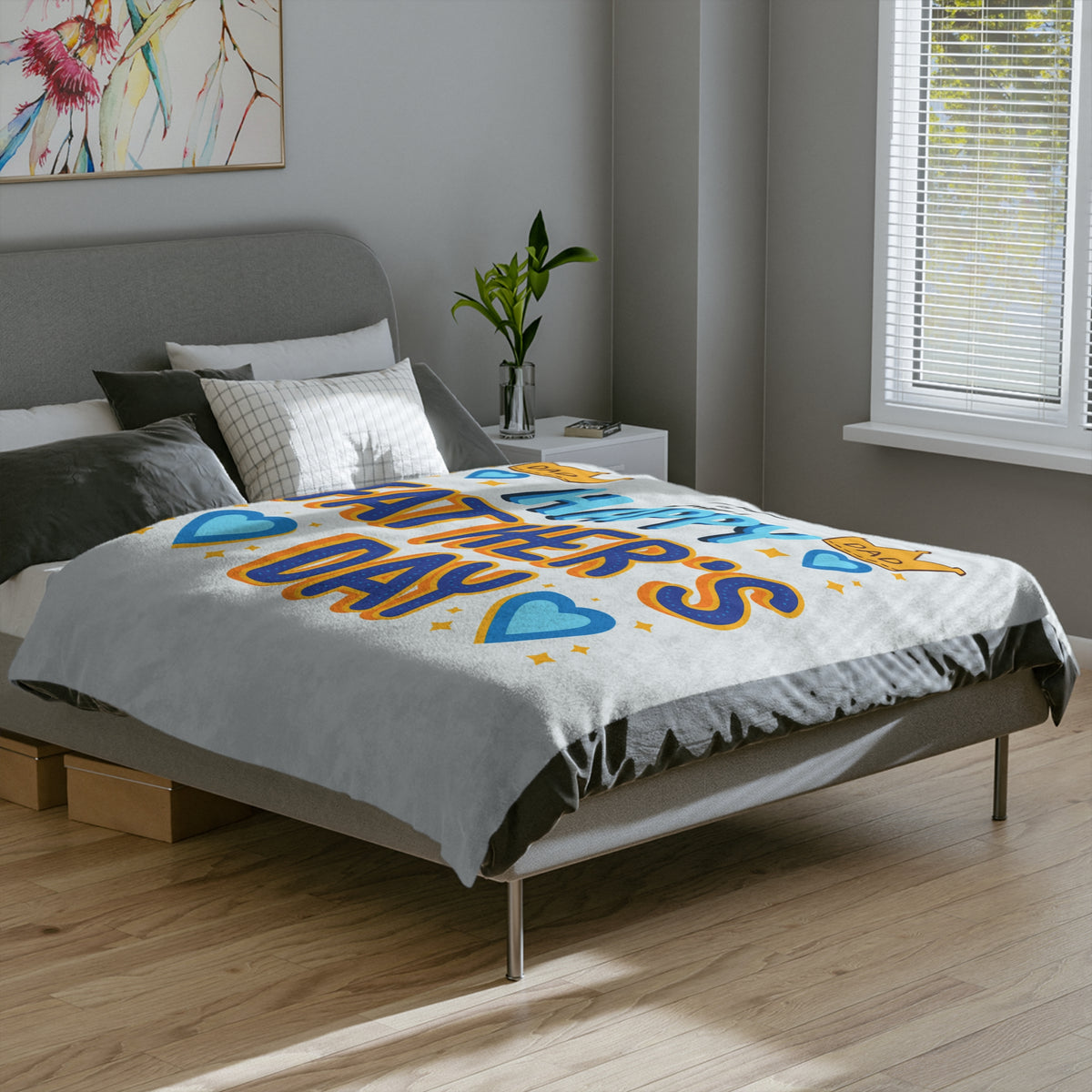 Happy Father's Day Velveteen Blanket Cute Design