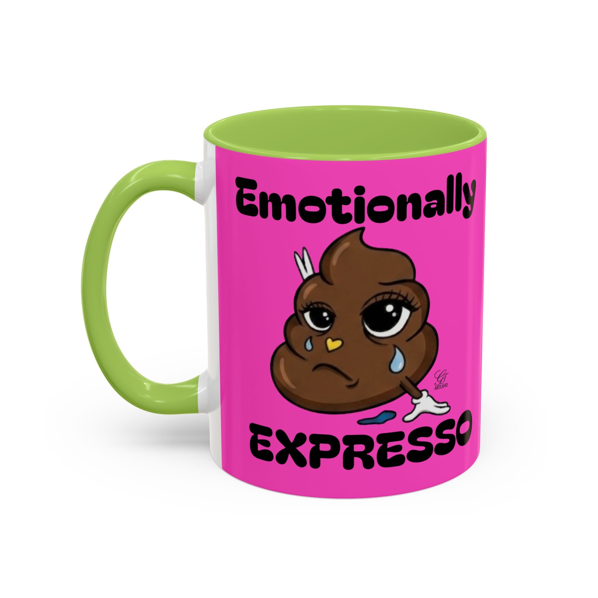 Emotionally Expresso Cute Crying Poop Emoji Designer Coffee Mug by GT Artland