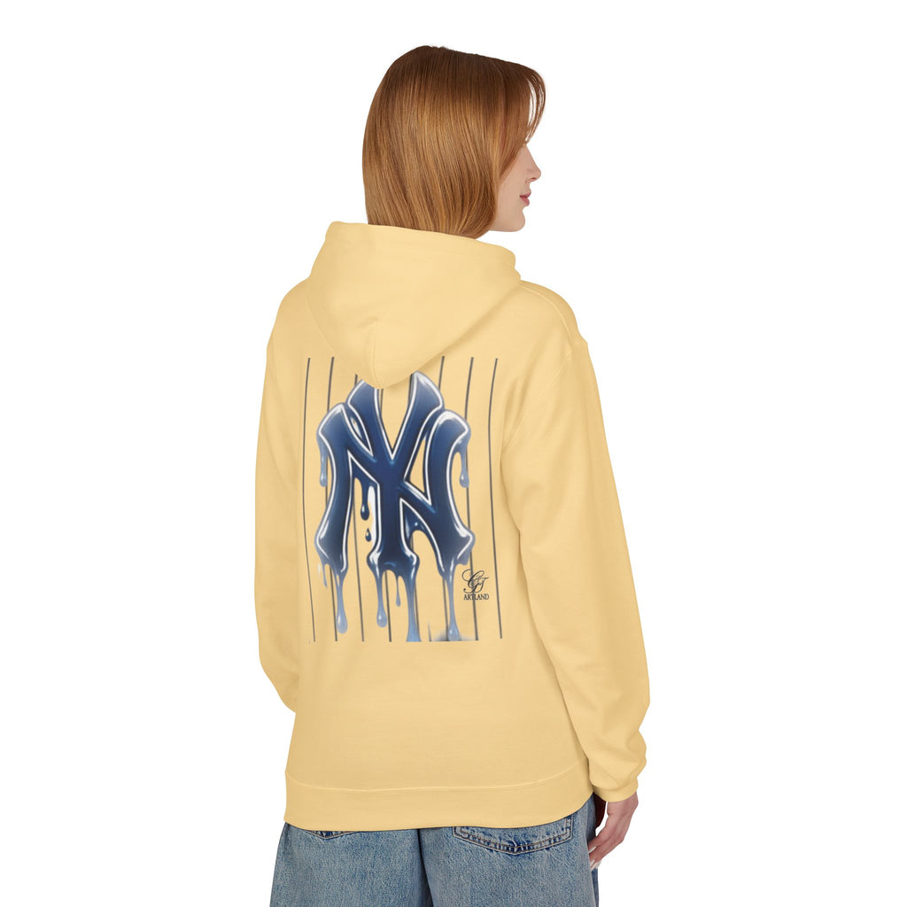 Dripping NY Fan Gear Logo Hoodie | Baseball Pinstripe Streetwear by GT Artland