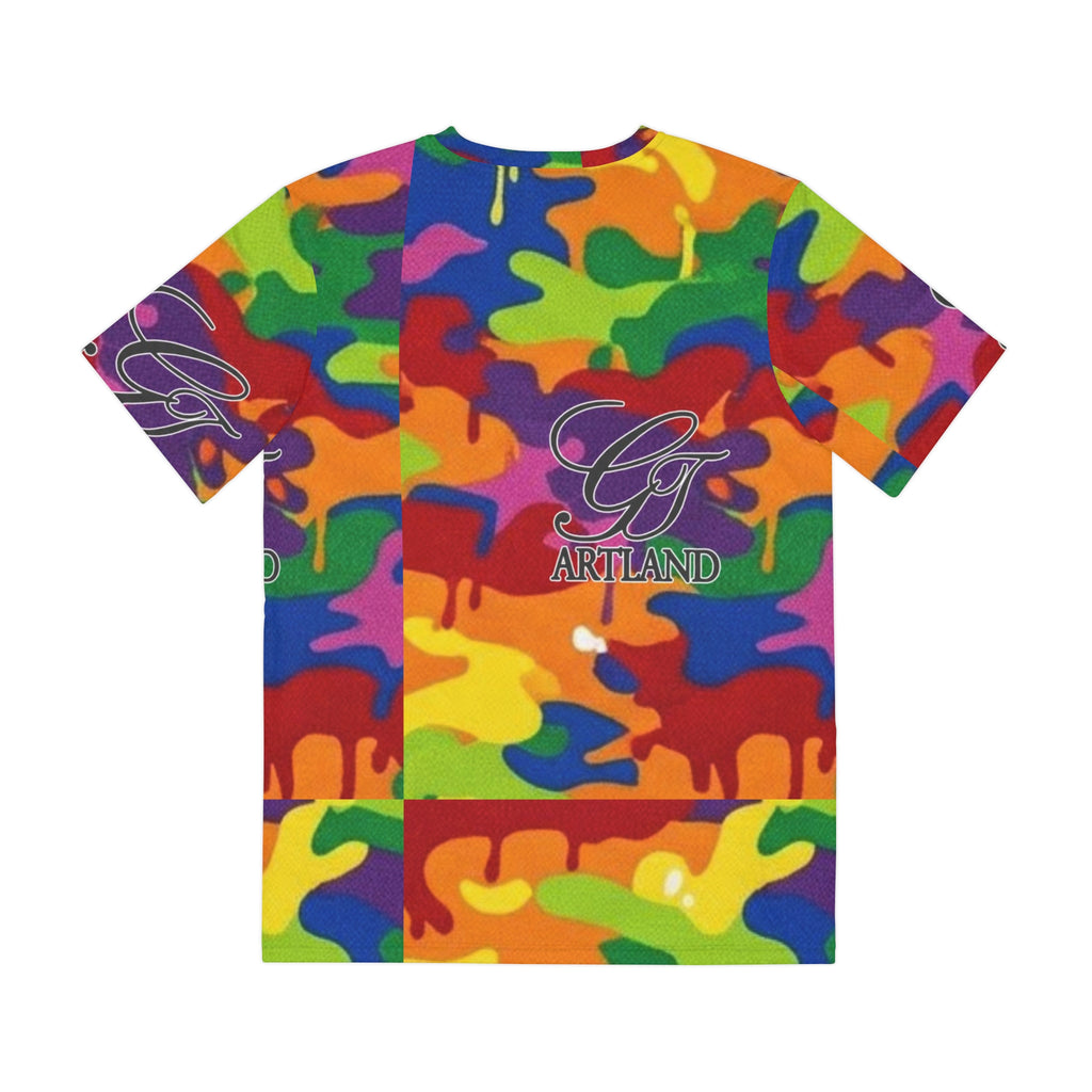 Rainbow Designer Elite Camo Neon Camouflage Men's T-Shirt by GT Artland