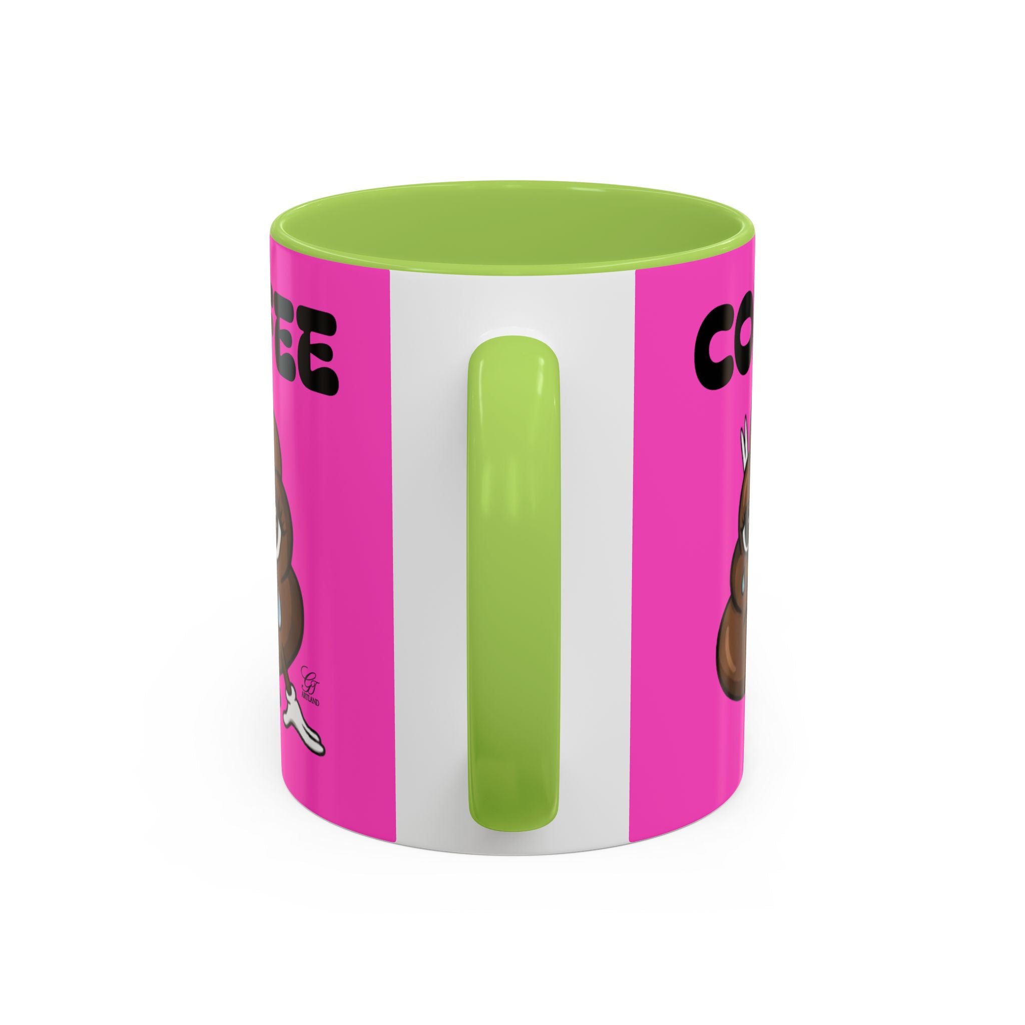 Coffee Mug — Pink 'Coffee' Sad Poop Emoji Accent Ceramic Mug (11/15oz) by GT Artland