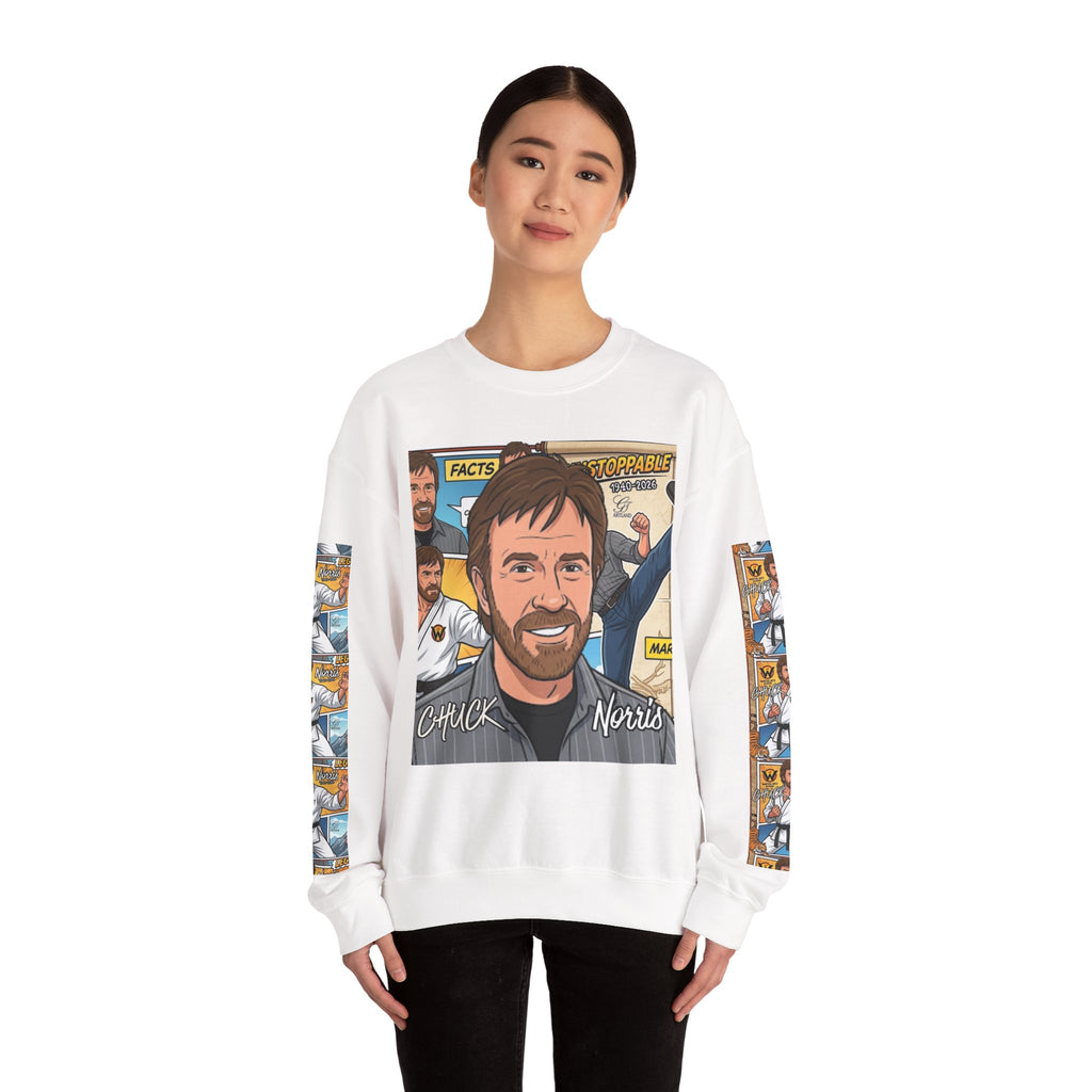 Chuck Norris Toon Urban Retro Martial Arts Legend Crewneck Sweatshirt