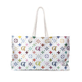 Designer Rainbow Deluxe Monogram High Fashion Pattern Weekender Bag | Canvas Tote Travel Bag by GT Artland